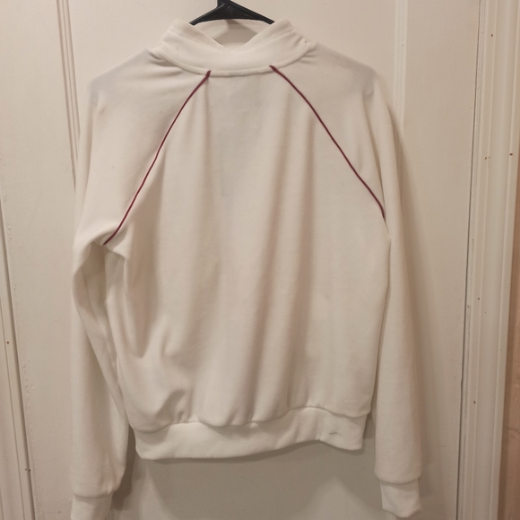 Nike Full Zip Womens Track Jacket medium White Velour Velvet Y2K - Picture 10 of 16